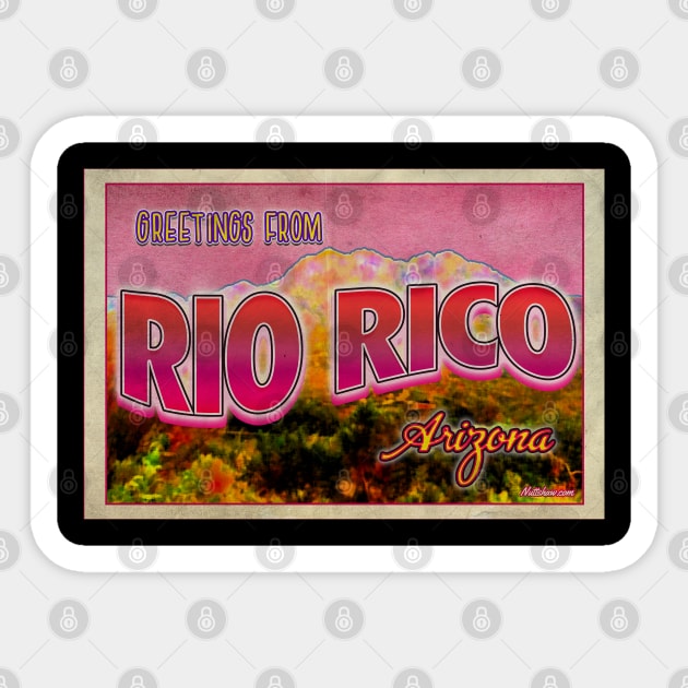 Greetings from Rio Rico, Arizona Sticker by Nuttshaw Studios